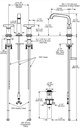 Delta 35587-BL-DST Tetra Two Handle Widespread Bathroom Faucet