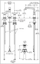 Delta 35587-CZ-PR-DST Tetra Two Handle Widespread Bathroom Faucet