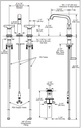 Delta 35587-SS-PR-DST Tetra Two Handle Widespread Bathroom Faucet