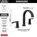 Delta 35588-BL-DST Tetra Two Handle Widespread Bathroom Faucet