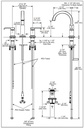 Delta 35588-BL-DST Tetra Two Handle Widespread Bathroom Faucet