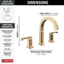 Delta 35588-CZ-PR-DST Tetra Two Handle Widespread Bathroom Faucet