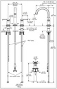 Delta 35588-PR-DST Tetra Two Handle Widespread Bathroom Faucet