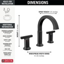 Delta 355887-BL-DST Tetra Two Handle Widespread Bathroom Faucet