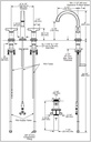 Delta 355887-BL-DST Tetra Two Handle Widespread Bathroom Faucet