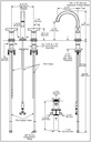 Delta 355887-CZ-PR-DST Tetra Two Handle Widespread Bathroom Faucet