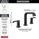 Delta 35589-BL-DST Tetra Two Handle Widespread Bathroom Faucet