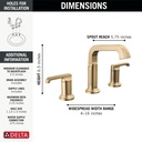 Delta 35589-CZ-PR-DST Tetra Two Handle Widespread Bathroom Faucet