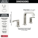 Delta 35589-SS-PR-DST Tetra Two Handle Widespread Bathroom Faucet