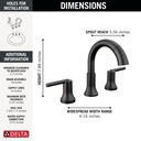 Delta 3559-BLPD-DST Trinsic Two Handle Widespread Pull Down Bathroom