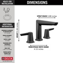 Delta 3571-BLMPU-DST Two Handle Widespread Bathroom Faucet