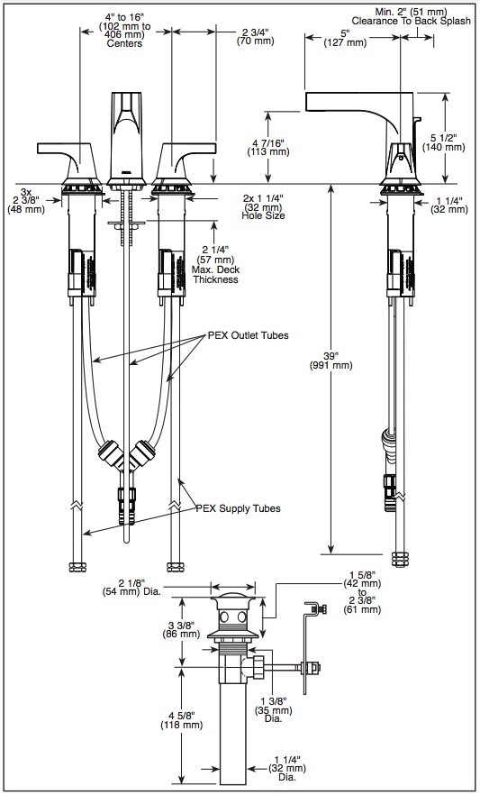 Delta 3574-CZMPU-DST Zura Two Handle Widespread Lav Dst 