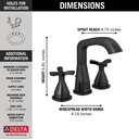 Delta 357766-BLMPU-DST Stryke Widespread Faucet 