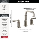 Delta 3584-SS-PR-DST Two Handle Widespread Bathroom Faucet