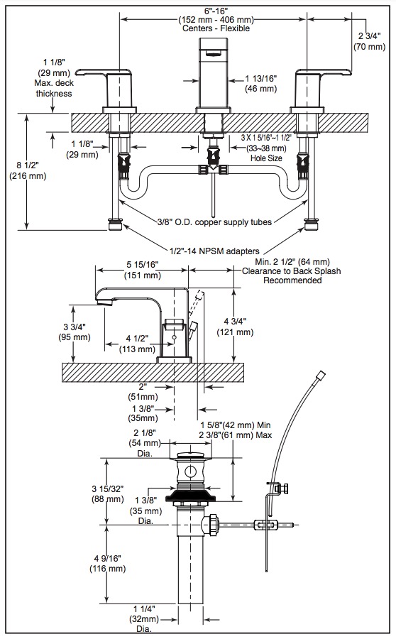 Delta 3586LF-MPU Arzo Widespread Bath Faucet 