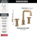 Delta 3587-CZ-PR-DST Two Handle Widespread Bathroom Faucet