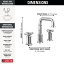 Delta 3587-PR-DST Two Handle Widespread Bathroom Faucet