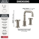 Delta 3587-SS-PR-DST Two Handle Widespread Bathroom Faucet