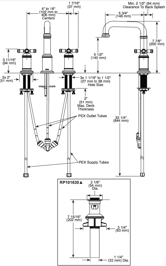 Delta 3587-SS-PR-DST Two Handle Widespread Bathroom Faucet