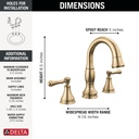 Delta 3597-CZPD-DST Cassidy Two Handle Widespread Pull Down Bathroom