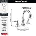 Delta 3597-PD-DST Cassidy Two Handle Widespread Pull Down Bathroom