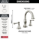 Delta 3597-SSPD-DST Cassidy Two Handle Widespread Pull Down Bathroom