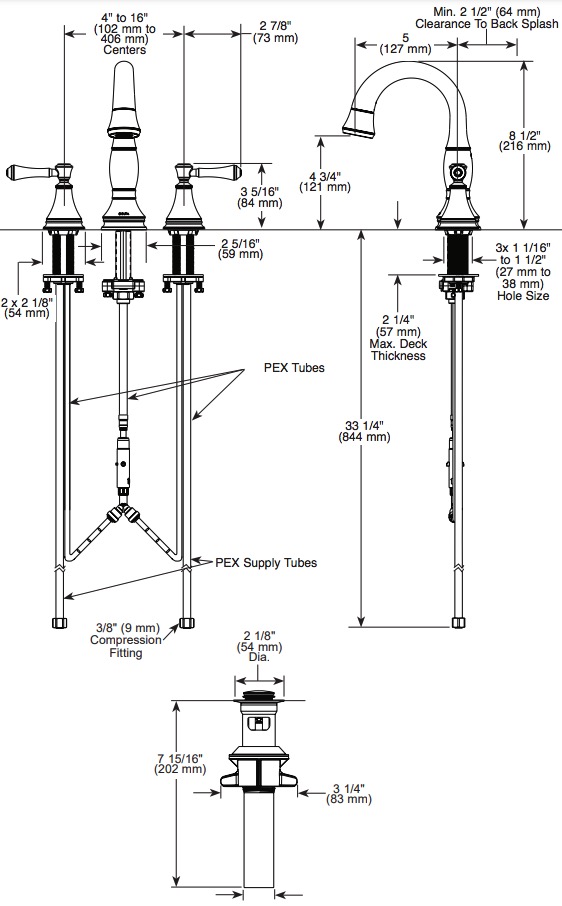 Delta 3597-SSPD-DST Cassidy Two Handle Widespread Pull Down Bathroom