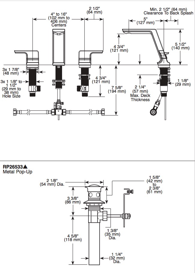 Delta 3599LF-SS-PR-MPU Widespread Faucet