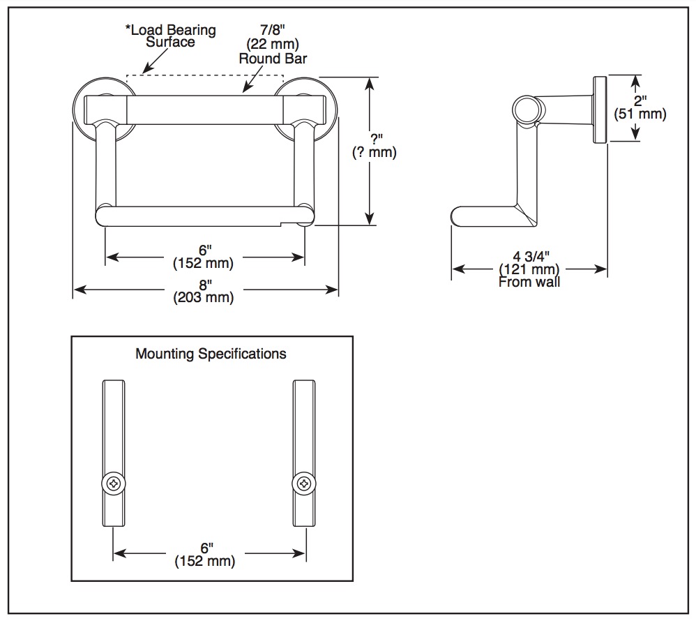 Delta 41550-BL Contemporary Tissue Holder/Assist Bar 