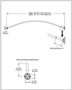 Delta 42205 Shower Rod W/ Brackets 6" Bow 1" X 5' 