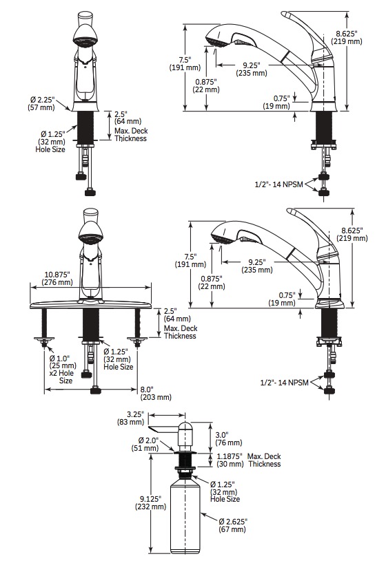 Delta 4362LF-SD Principals Single Handle Kitchen Pullout Faucet