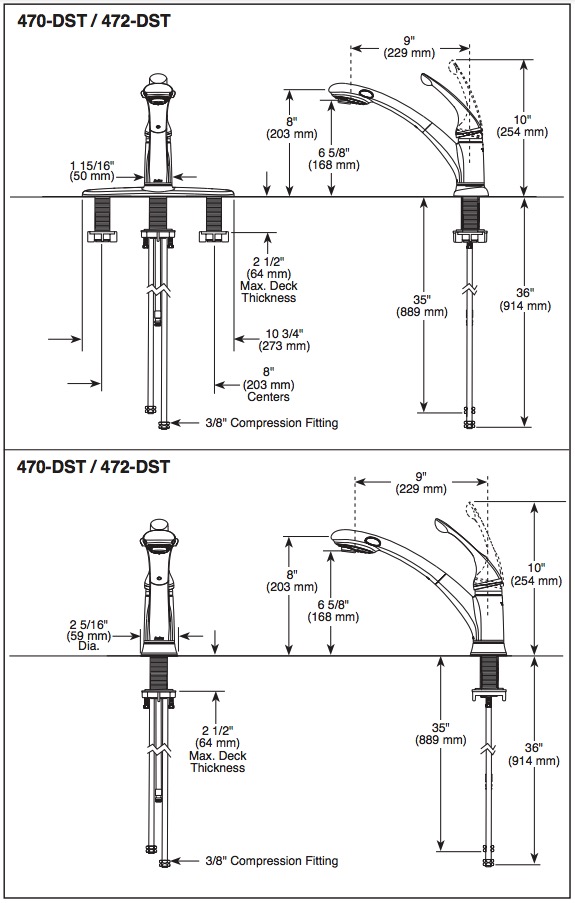 Delta 470-WE-DST Signature Kitchen Pullout Faucet 1.5 Gpm 