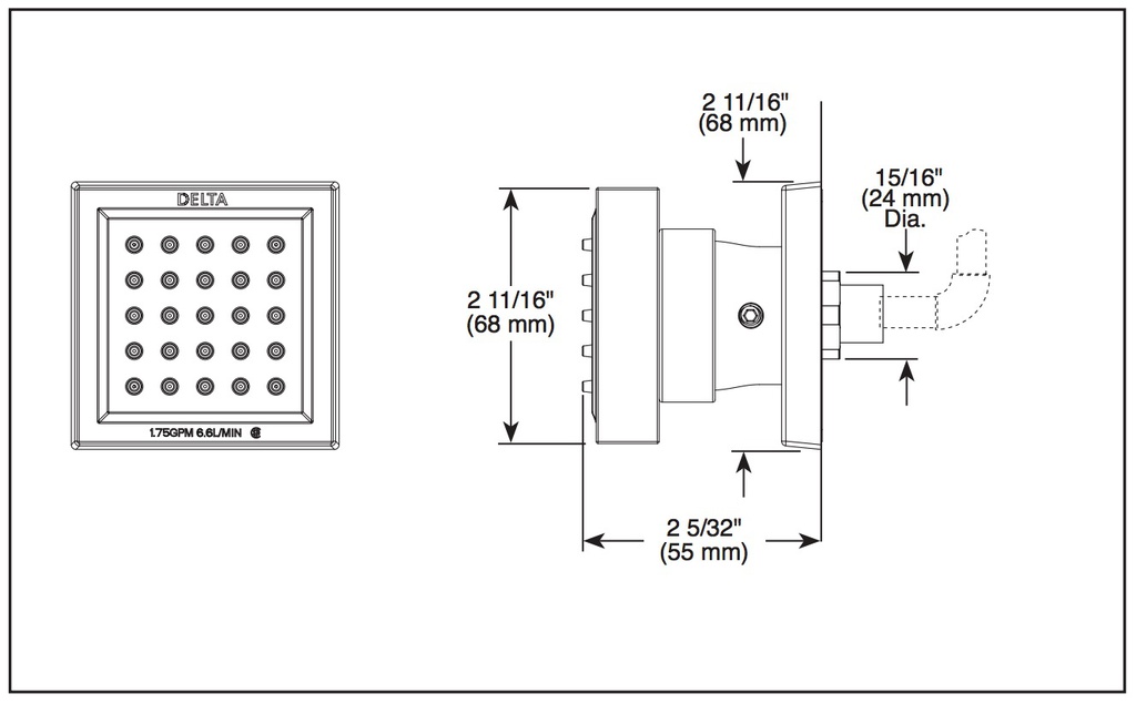 Delta 50150-CZ Body Spray 