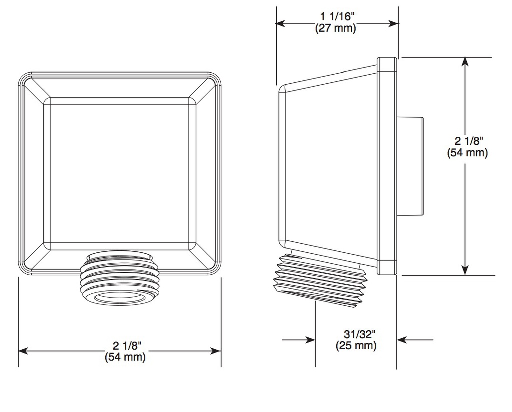 Delta 50570-SS-PR Square Wall Elbow For Handshower