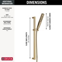Delta 51140-CZ-PR H2O Hand Shower 1.75 Gpm W/ Slide Bar 4S