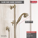 Delta 51308-PN Cassidy Slide Bar Handswr Round Trad. 3 Setting 