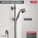 Delta 51308-SS Cassidy Slide Bar Handswr Round Trad. 3 Setting 