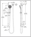 Delta 51361-SS Hand Shower 1.75 Gpm W/Slide Bar 4S 