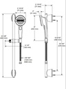 Delta 51386-BL 3-Setting Slide Bar Hand Shower
