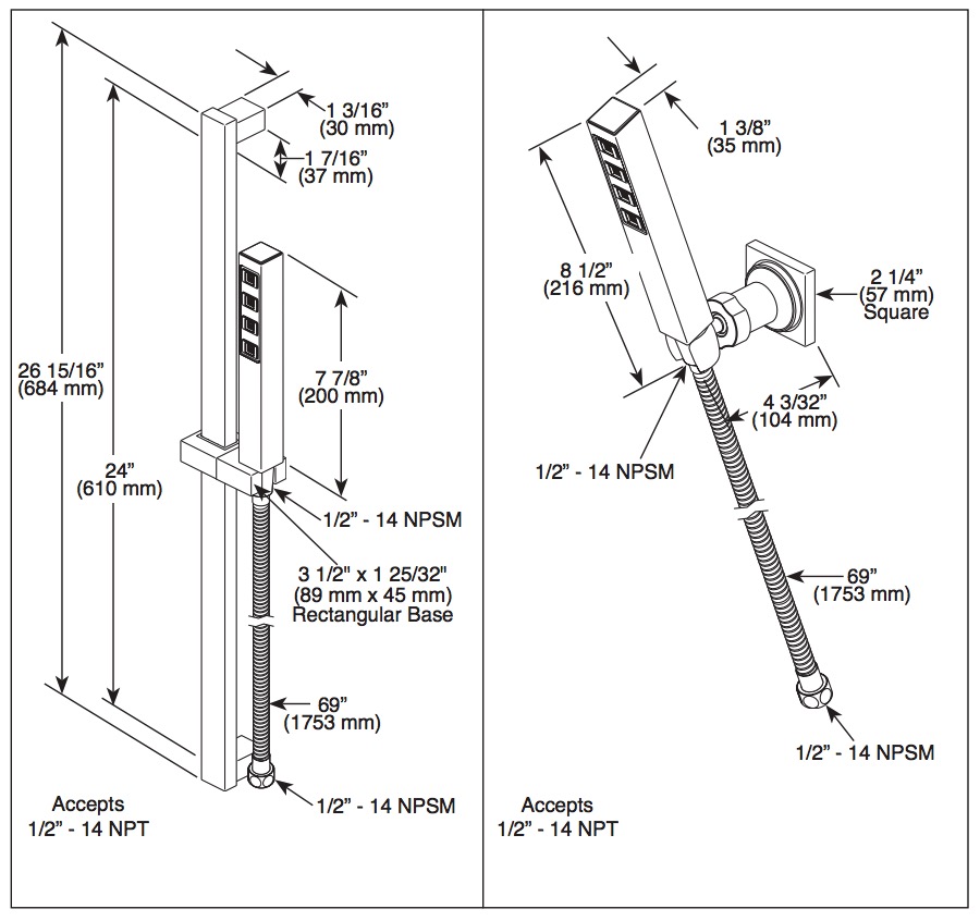 Delta 51567-KS-PR Slide Bar Hand Shower With H2Okinetic