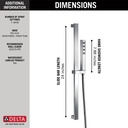 Delta 51567-PR Slide Bar Hand Shower With H2Okinetic