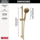 Delta 51584-CZ-PR 7-Setting Cleaning Slide Bar Shower 1.75