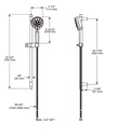 Delta 51584-CZ-PR 7-Setting Cleaning Slide Bar Shower 1.75