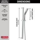 Delta 51799-PR 3-Setting H2Okinetic Slide Bar Handshower