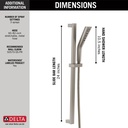 Delta 51799-SS-PR 3-Setting H2Okinetic Slide Bar Handshower