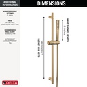 Delta 51808-CZ-PR Slide Bar Mount Hand Shower 1.75 Gpm