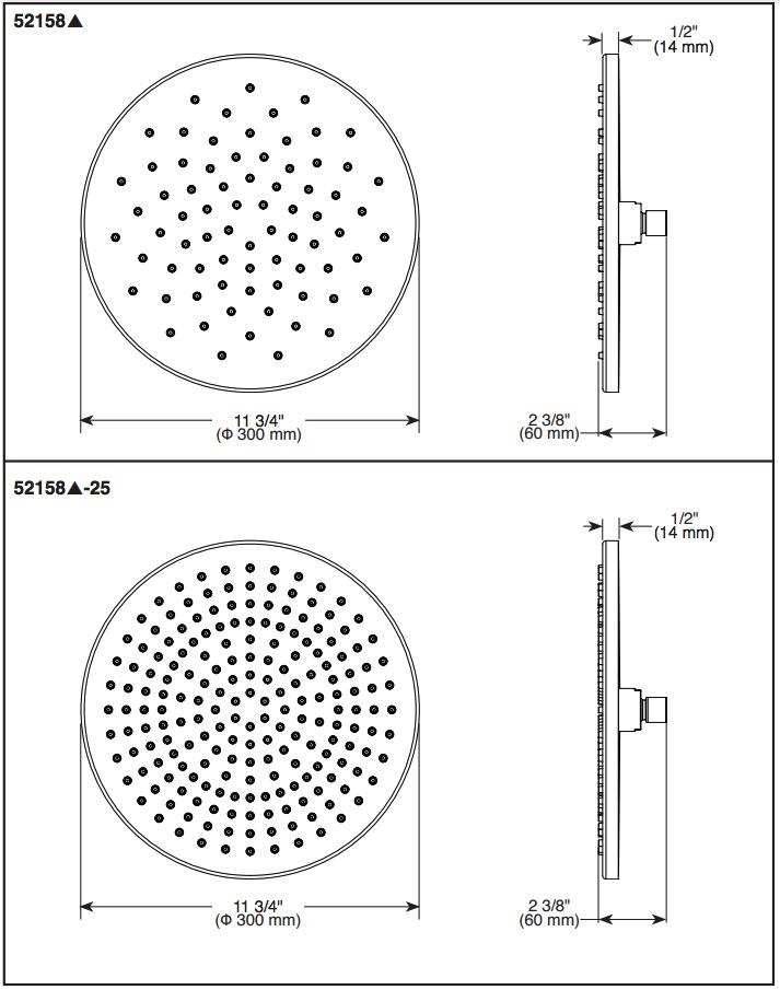 Delta 52158-BL Raincan Single-Setting 12" Metal 