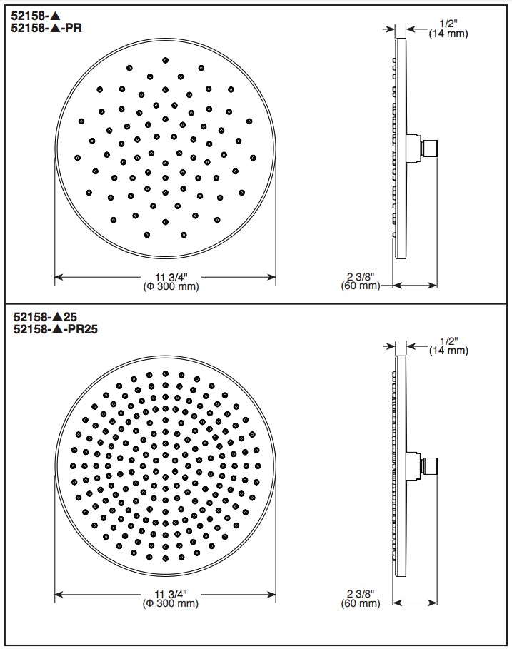 Delta 52158-SS-PR Raincan Single-Setting 12" Metal