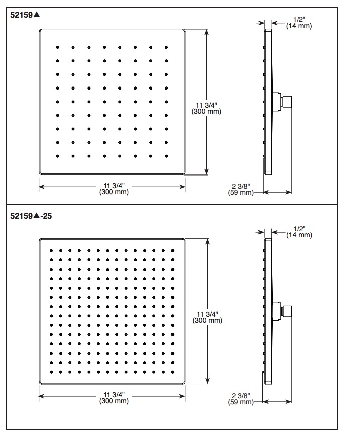 Delta 52159-CZ Raincan Single-Setting 12" Metal 
