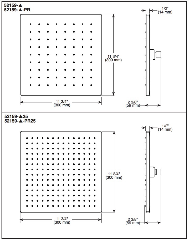 Delta 52159-KS-PR Raincan Single-Setting 12" Metal